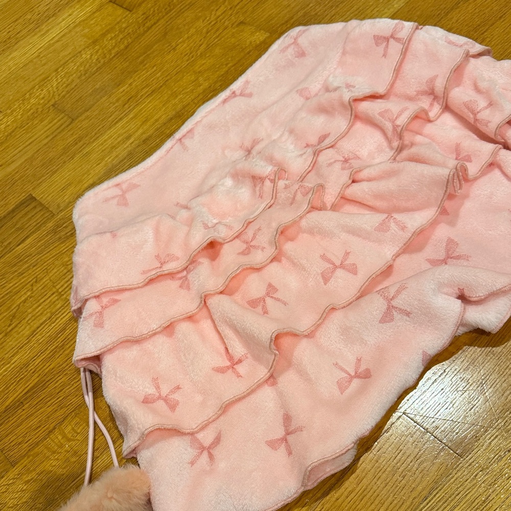 ROMWE Pink Ruffled Bow Accent Top